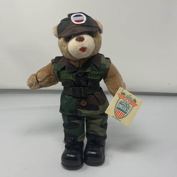 COLLECTIBLE 10'' Mini US Army Female Teddy Bear in Camo Uniform Item No. 1-1875B - Picture 5 of 11